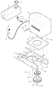 Engine Mount Diagram and Parts List for 42575X81B 2001 Briggs and Stratton Lawn Tractor